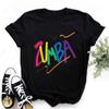 Футболка Zumba Drifit Rainbow Fitness с черным принтом, женские футболки Vogue, свободные хлопковые женские футболки, качество