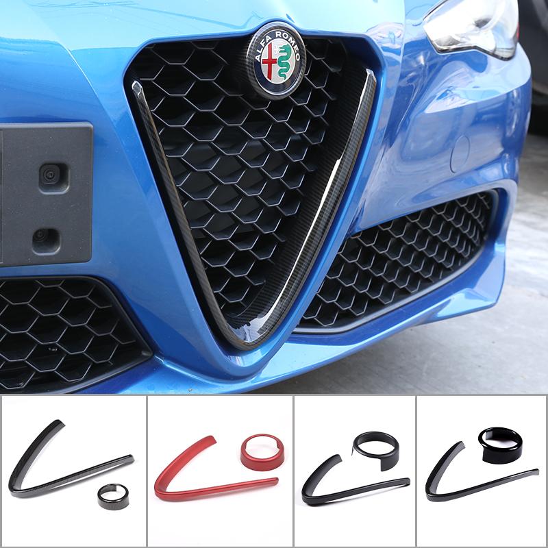 LUBTW1 Для Alfa Romeo Giulia 2017 2018 2019-2025 Автомобильные Передний Бампер Воздухозаборники Декоративная Накладка Рамка V Наклейка Логотип Чехол Аксессуары