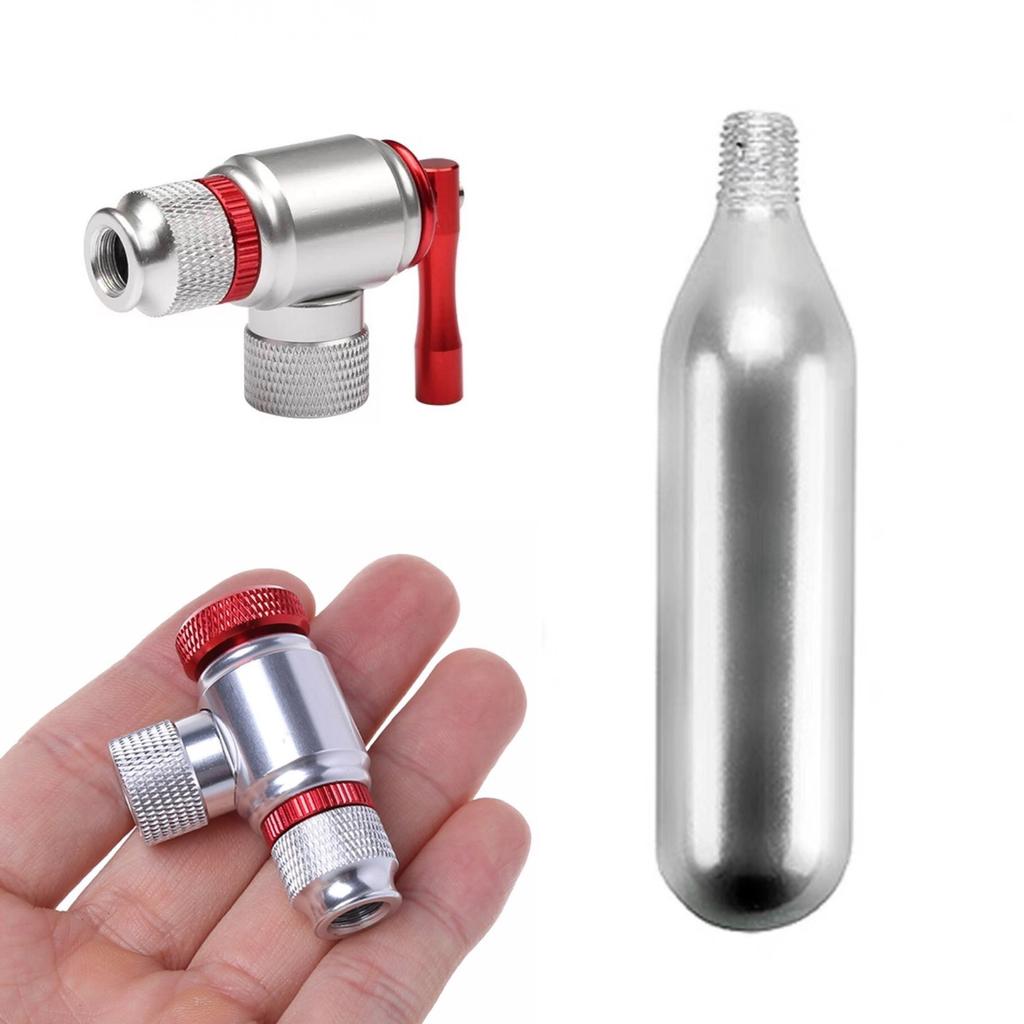 Portable Mountain bike CO2 cylinder pump Gas Nozzle Bicycle Fast Inflator Inflatable Head Adapter Riding emergency Accessories