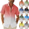 Мужская повседневная свободная рубашка с короткими рукавами, модная рубашка с лацканами, топ