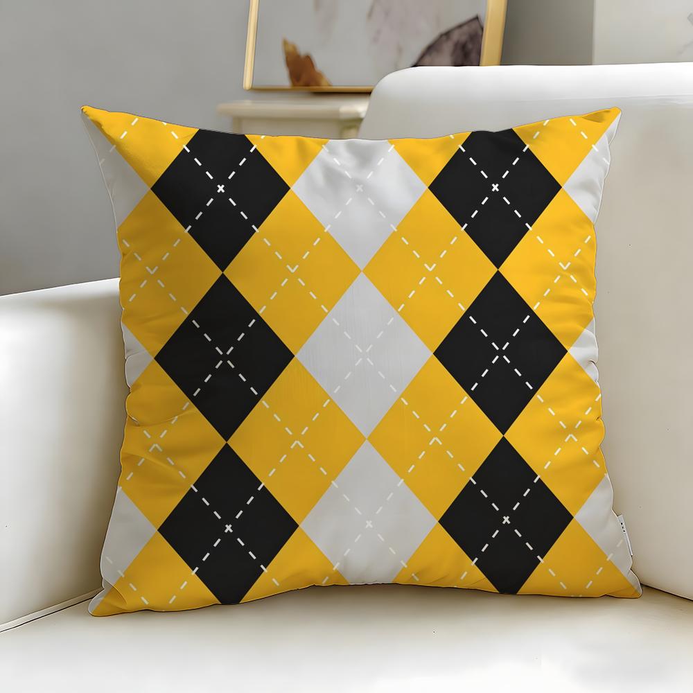 Stripes intersecting Cushion Cover Soft  EasyWash Pillow Case  Versatile for Couch Bed Travel and Office
