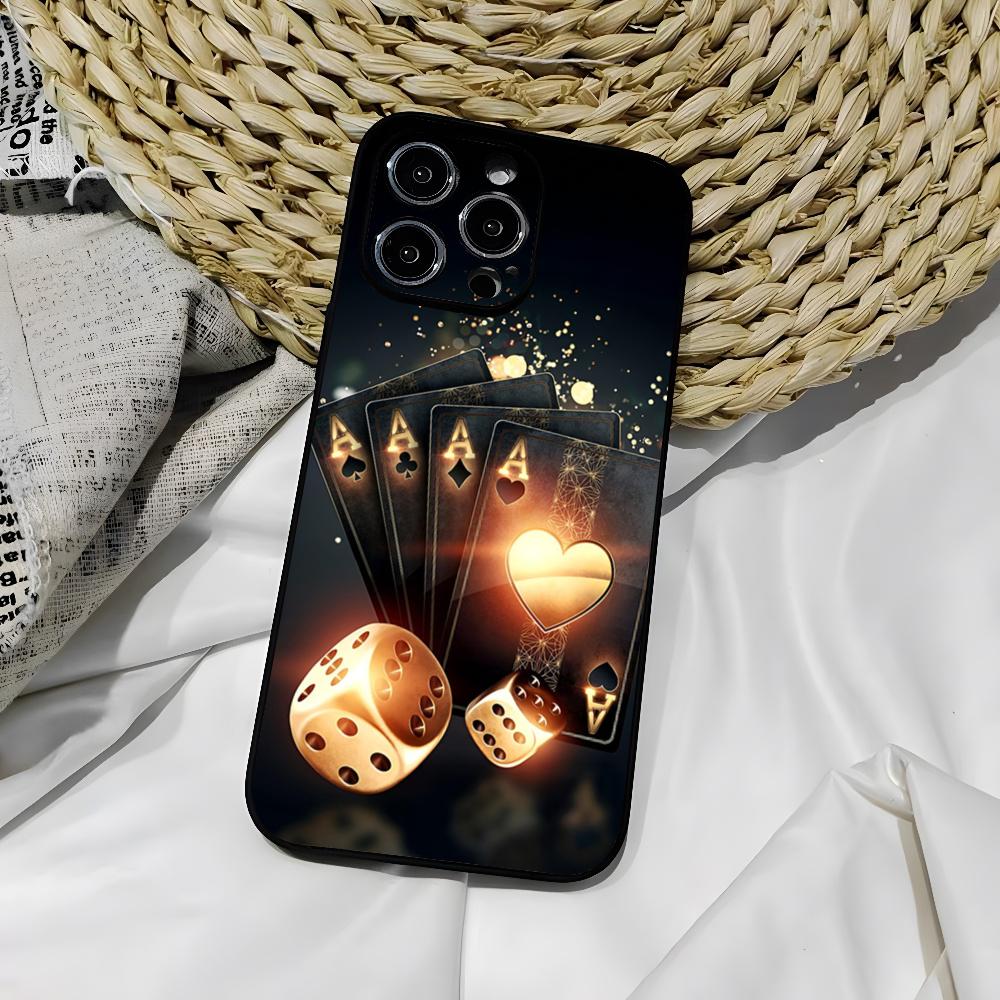 Чехол для телефона Dice Poker Casino для iphone 16 15 Pro 14 13 Mini 11 12 Max Xr X Xs 7 8 Plus Черный мягкий чехол