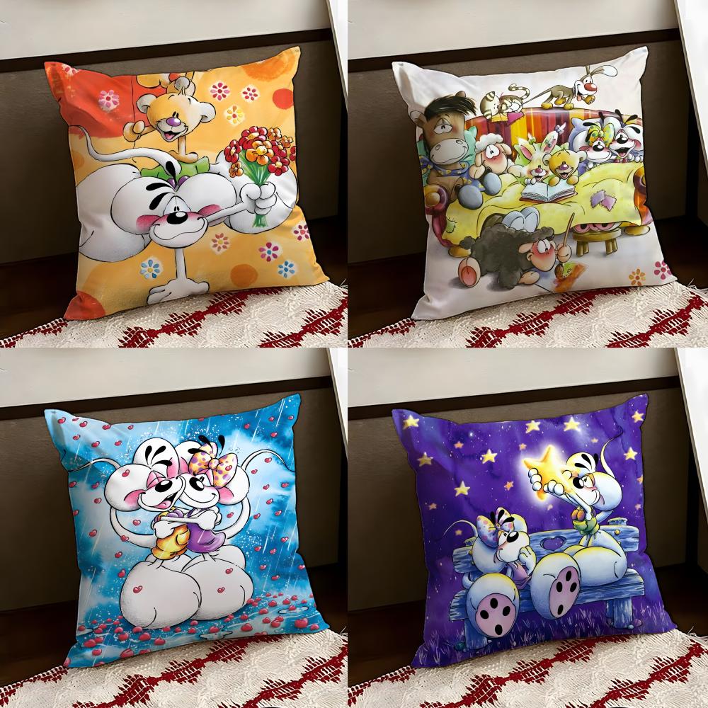 Cartoon DDiddl Cushion Cover Reversible Soft Durable Pillow Cover Home Car MultiScene Use for Daily Comfort