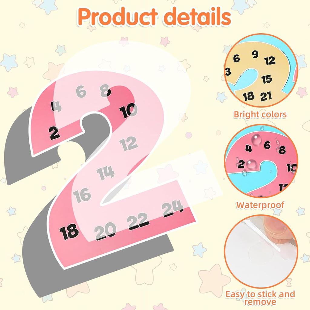 WANYISHUN 12 PCS Multiplication Chart Posters for Kids, Number Multiplication Posters from 1 to 12, Math Classroom Decor Skip Counting Chart, For