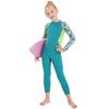 Girls Wetsuit Long Sleeve Diving Swimsuit with Back Zipper Quick Dry One Piece Surf Suit for Water Sports