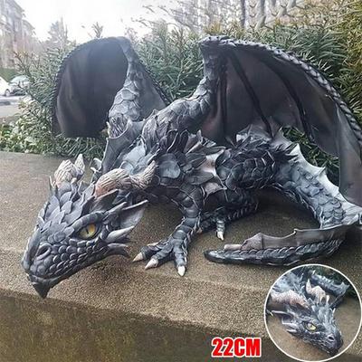 Скульптура Дракона-Статуя Хранителя Дракона Садовая Скульптура Дракона Статуя Наружного Украшения Готический Дракон Домашняя и Открытая Садовая Статуя