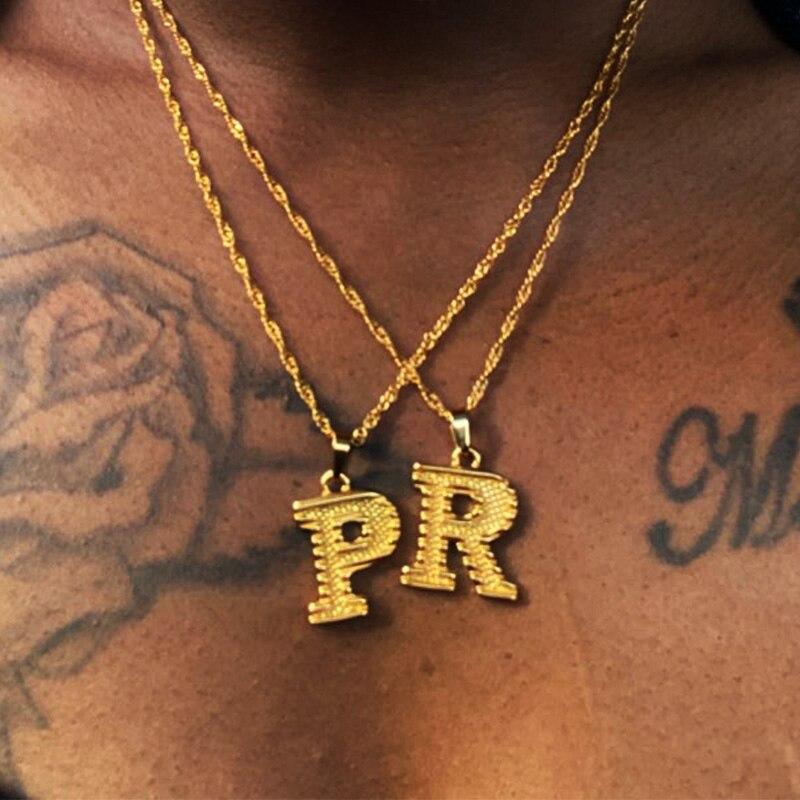 Ожерелья с заглавными буквами для женщин из нержавеющей стали, золота, с подвеской в виде алфавита AZ, ювелирные изделия в подарок на день рождения, бижутерия для женщин
