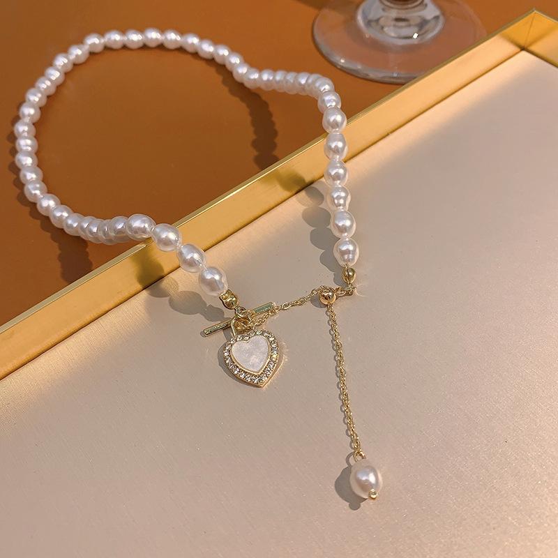 Ожерелье из барочного жемчуга, женское, нишевое, легкая роскошь, универсальное, любовь, бисерная цепочка на ключицу, темпераментная подвеска, ветер