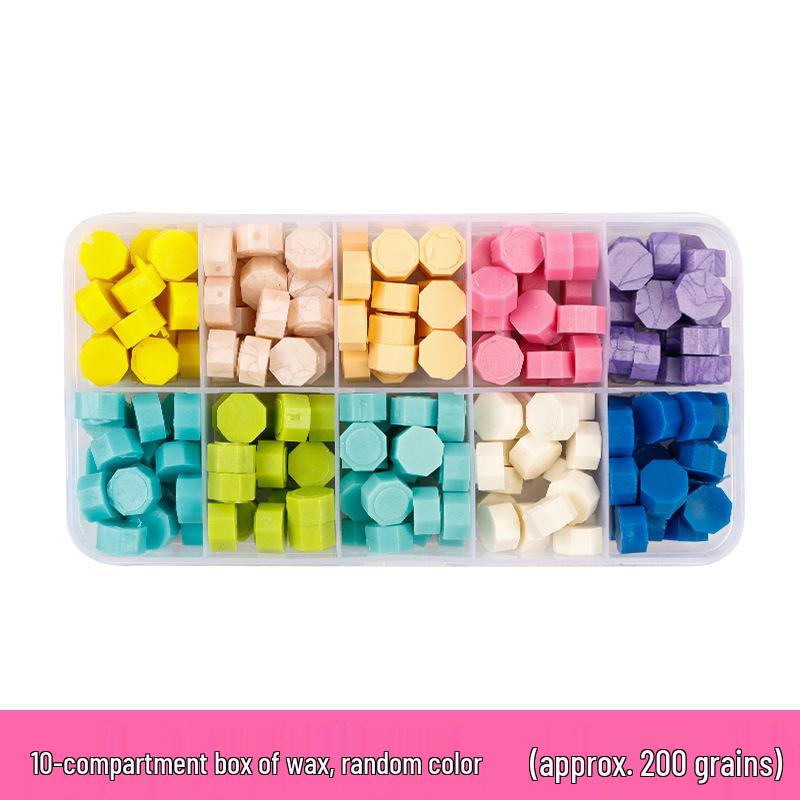 Pearlescent Iridescent Sealing Wax Stamp Set with Octagonal Wax Granules