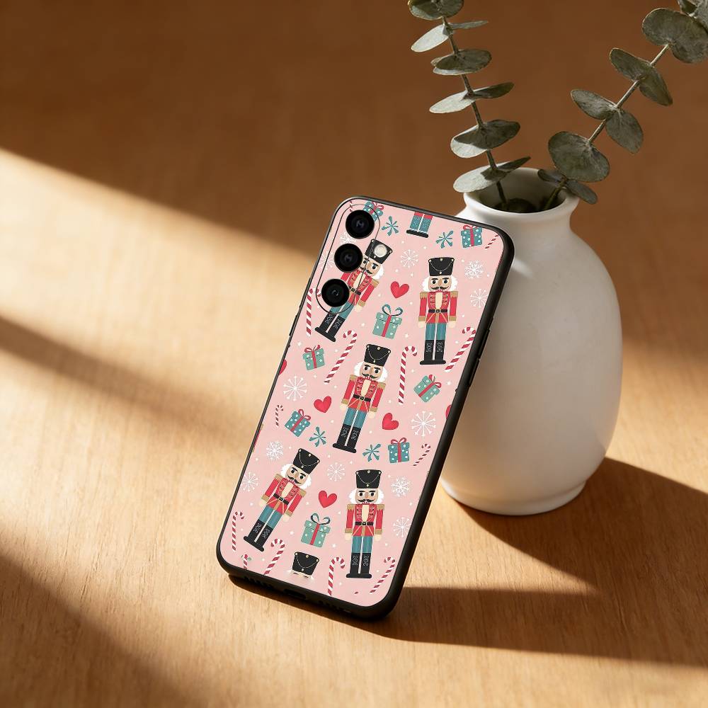 Nutcracker Pattern Phone Case For Samsung Galaxy A91,80,73,72 ,71,53,52,32 ,31,22,21s,20,Soft Black Case