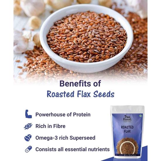 True Elements Жареные семена льна (Несоленый), 125 г