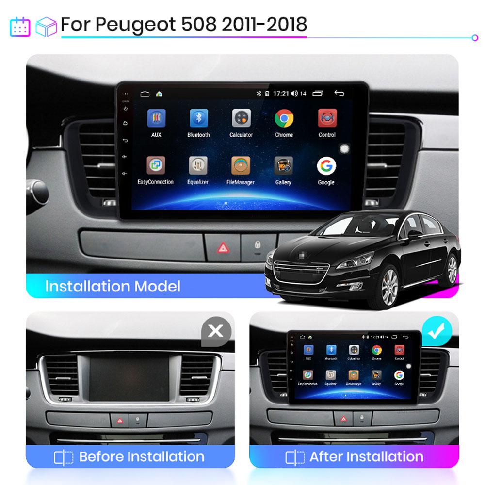 icreative Автомобильный радиоприемник 2 Din для Peugeot 508 2011-2018 Android, автомобильный радиоприемник с автоматической навигацией Carplay, GPS, мультимедиа, BT-плеер, без DVD-плеера