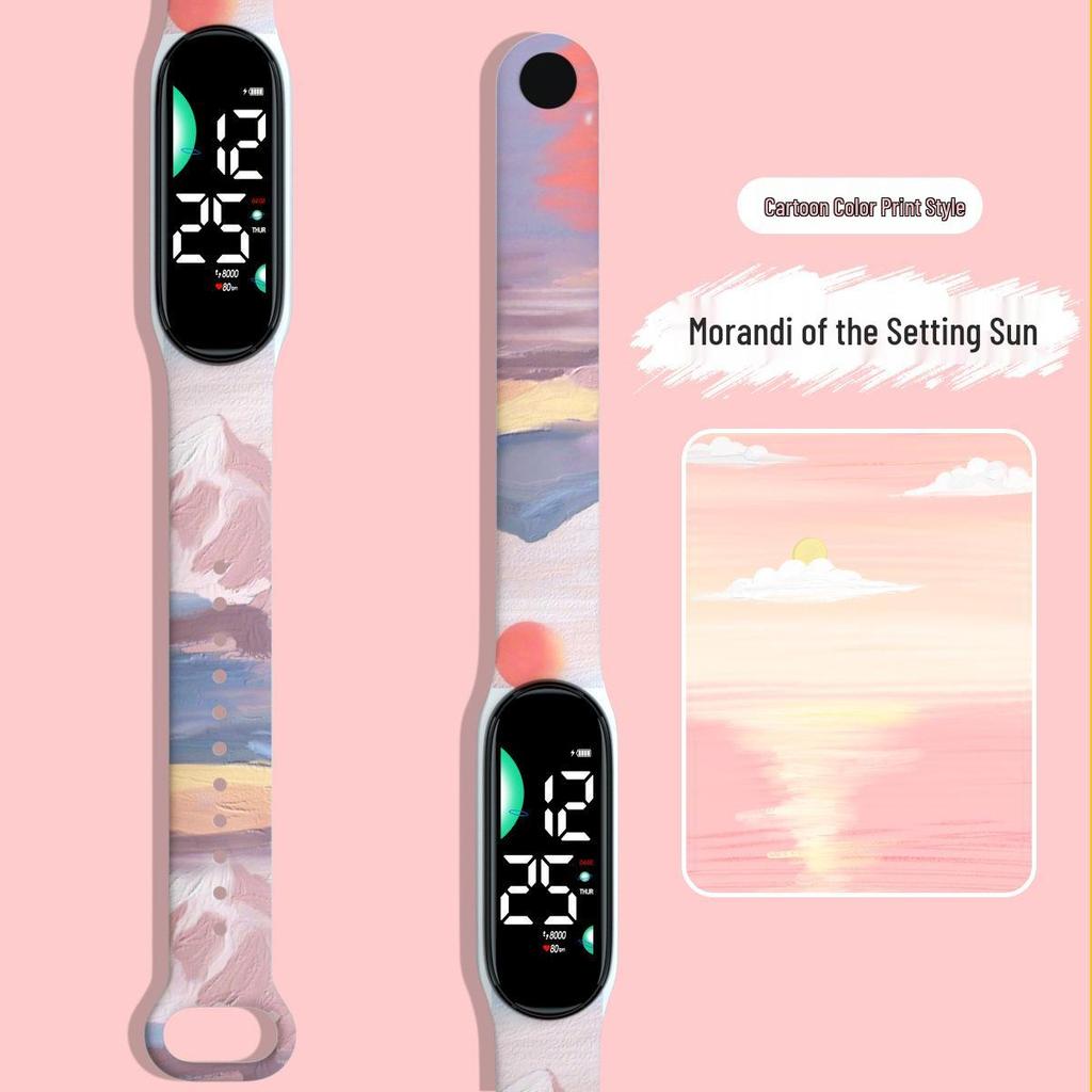 New Cartoon LED Waterproof Sports Watch: Cute Anime Design for Students