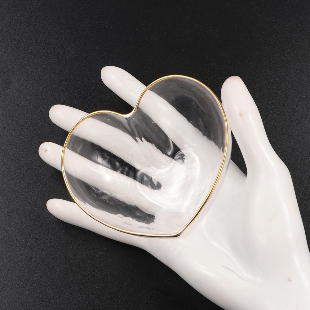 Стеклянная миска в форме сердца Неправильная тарелка для фруктов Креативное прозрачное блюдо для подачи Закуска