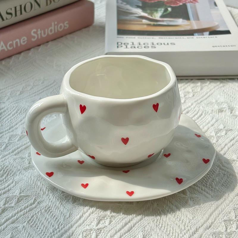 Набор кружек для кофе с цветочным узором, расписанная керамика, кофе, милая девушка, вода, расписанная вручную подглазурной краской, подарок на праздник