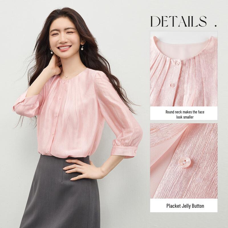 Elegant Acetate Chiffon Pleated Blouse