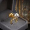 Elegant Gold Women's Pearl Ring High Quality Women's Ring Engagement Jewelry Anniversary Gift Wedding Rings