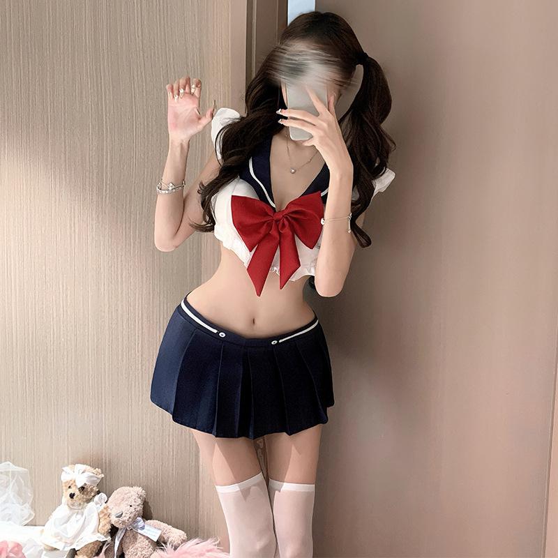 Sexy lingerie nightclub bow sexy sailor uniform campus seduction pure lust sexy JK suit