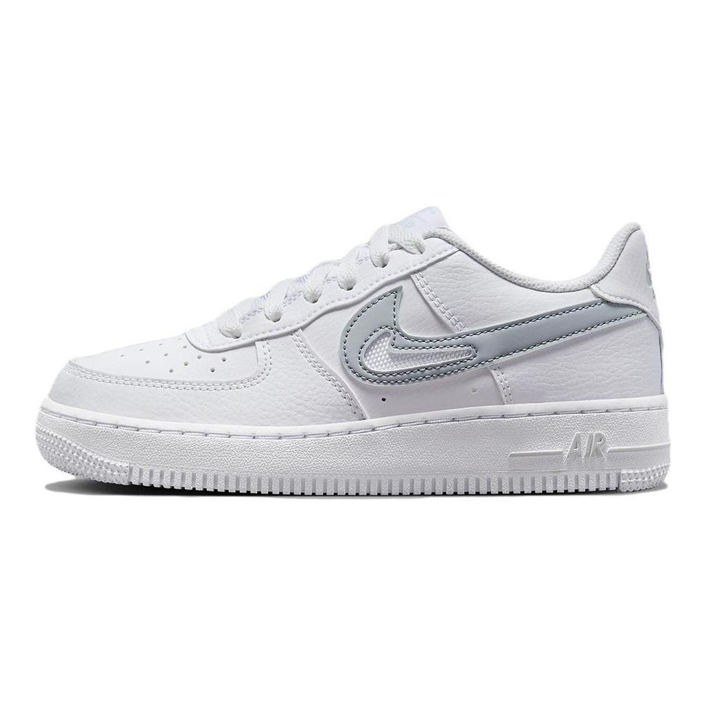 Nike Air Force 1 GS Cut Out Swoosh — Детские кроссовки Photon Dust белого цвета FQ2413-100