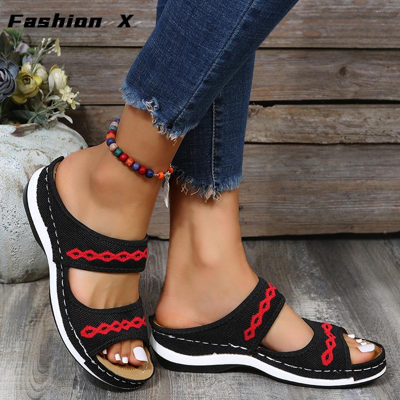 Women Sandals Breathable Mesh Summer Shoes For Women Low Heels Sandalias Beach Slippers Sandals