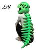 Halloween Party Prop Dinosaur Skeleton Costume 3D Spinosaurus Skull Masque Headpiece And Spine Decorations Plush Hood Costume for Halloween,