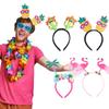 1pc Hawaiian Party Headbands Set Includes Palm Tree Head Wear Flamingo Party Glitter Head Accessories Pineapple Party Headband