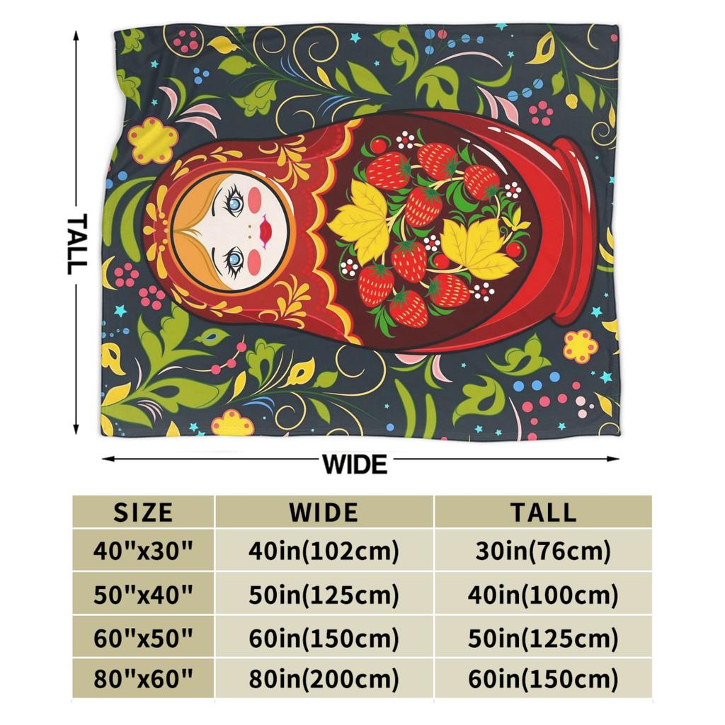Matryoshka Russian Nesting Doll Knitted Blankets Flannel Cute Super Soft Throw Blanket for Bedspread Quilt Multi-function
