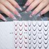 Gradient French Nail Stickers: Durable, Solid Black, White, Burgundy Nail Art Stickers - Trendy Celebrity Style