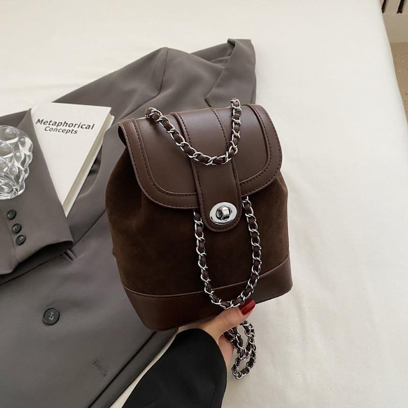 Модная Ретро Замшевая Сумка на Плечо для Женщин 2023 Осень Зима Стильная Сумка Кросс-боди