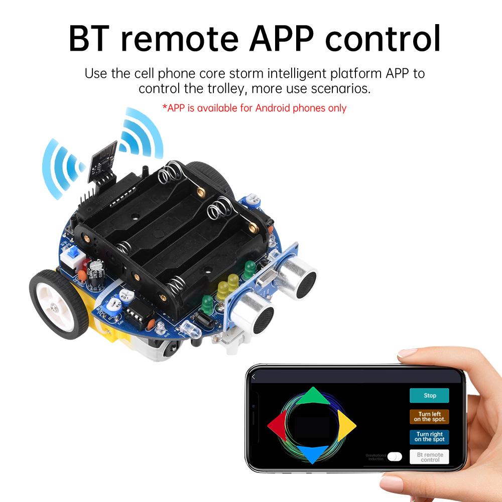 Робомобиль с Multi BT, Ультразвуковое обнаружение препятствий, Графический робот 51, Микроконтроллер, Следящий, Интеллектуальный автомобиль, DIY Kit, Детали