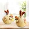 2Pcs Figurines Garlic Rabbit Wooden Crafts Ornaments Living Room Home Accessories Decor Creative Wedding Gifts Ornaments