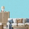 Checkerboard Wallpaper in Aquamarine and Turquoise for Living Room and Bedroom 50x1000