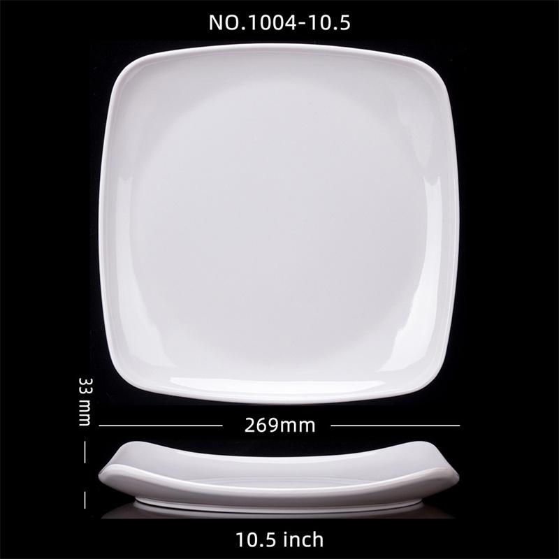 Белая меламиновая тарелка для ужина, квадратные блюда для быстрого питания, подносы для школьных рисовых блюд, недорогие украшения и аксессуары для гостиничных столов