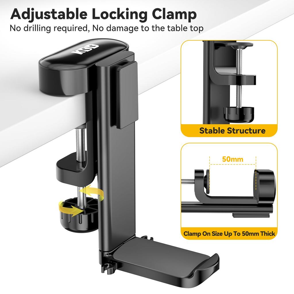 KDD 4 в 1 настольный органайзер с крючком для наушников под столом с 2 отверстиями для проводов вращающаяся вешалка для наушников и съемное отделение для хранения чашек и ручек на столе чашка