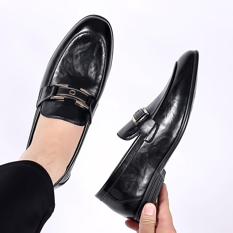 2024 осень кожаная мужская обувь мягкая поверхность мягкая подошва британский стиль обувь Доуду мужская обувь на одной педали ленивая повседневная