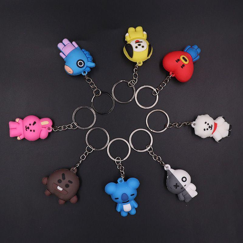 Очаровательный акриловый брелок Bt21, аниме, мультфильм, кавайный кулон, подарок, модный дизайн, прочный материал