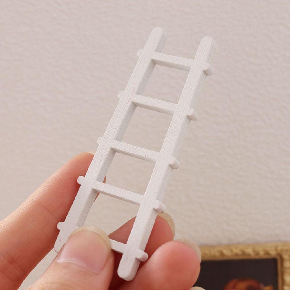 Wooden Wooden Ladder Dollhouse Miniature Model Creative Figurine Stairs Toys  Pretend Play Toys