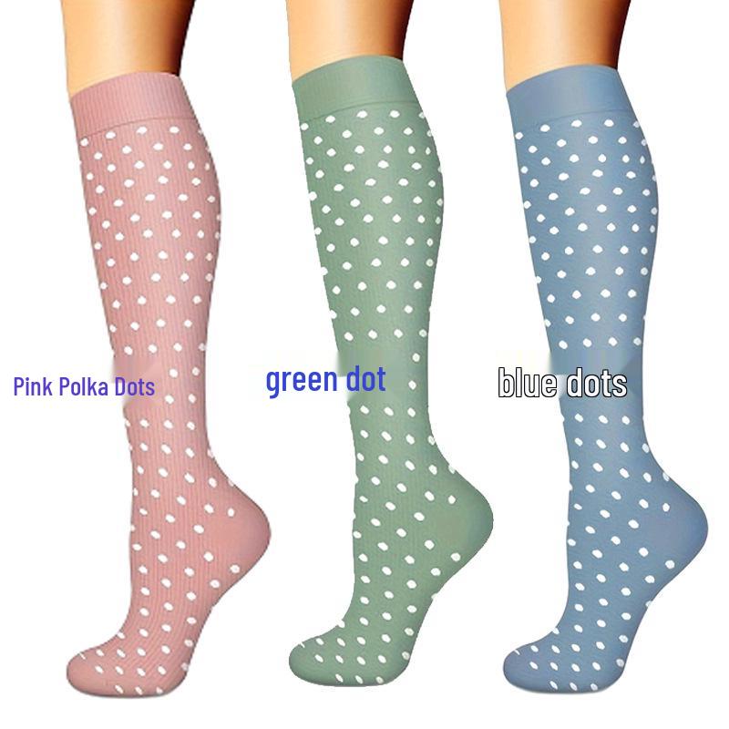 Набор из 3 пар компрессионных гольфов до колена для занятий спортом и скакалка, носки для велоспорта