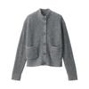 MUJI Yak Blend Mock Neck Size S Women's Cardigan, Gray, (BA1PPA4A)
