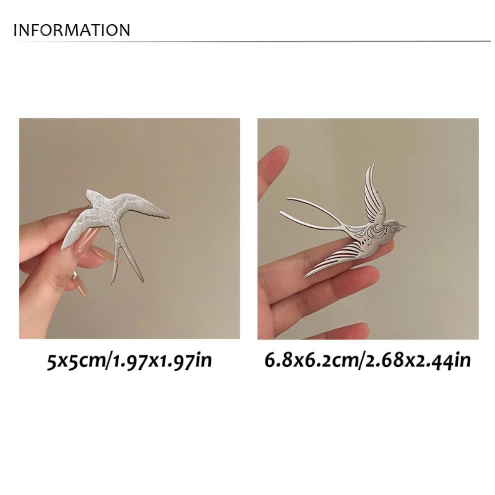 Gold Swallowtail Pin Silver Animal Badge Exquisite Swallow Brooch Party