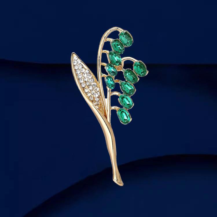 Нежная брошь «Лилия долины», женственная имитация кристаллов, легкая роскошная брошь с нишевым дизайном, аксессуары для костюмов