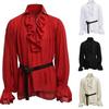 Comfortable Men Gothic Shirt M-3XL Medieval Ruffle Pirate