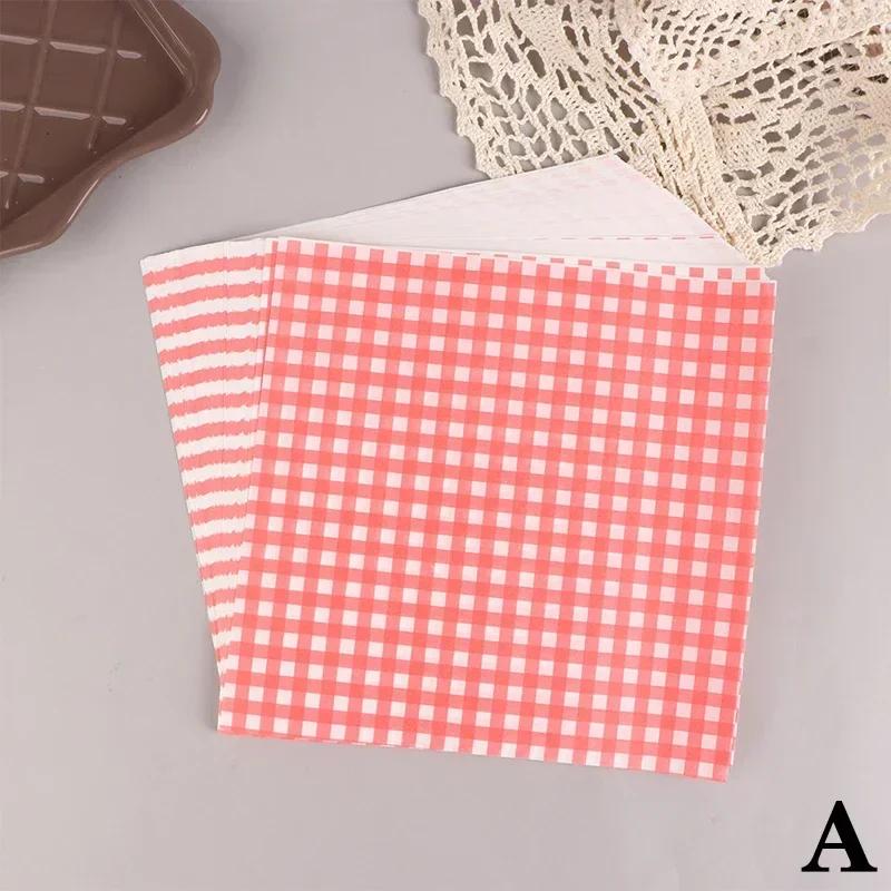 100Pcs Greaseproof Paper Liners Sandwich Wrapping Paper 6 Styles Decor Wax Paper Sheets for BBQ Picnic Festival Party Fast Food