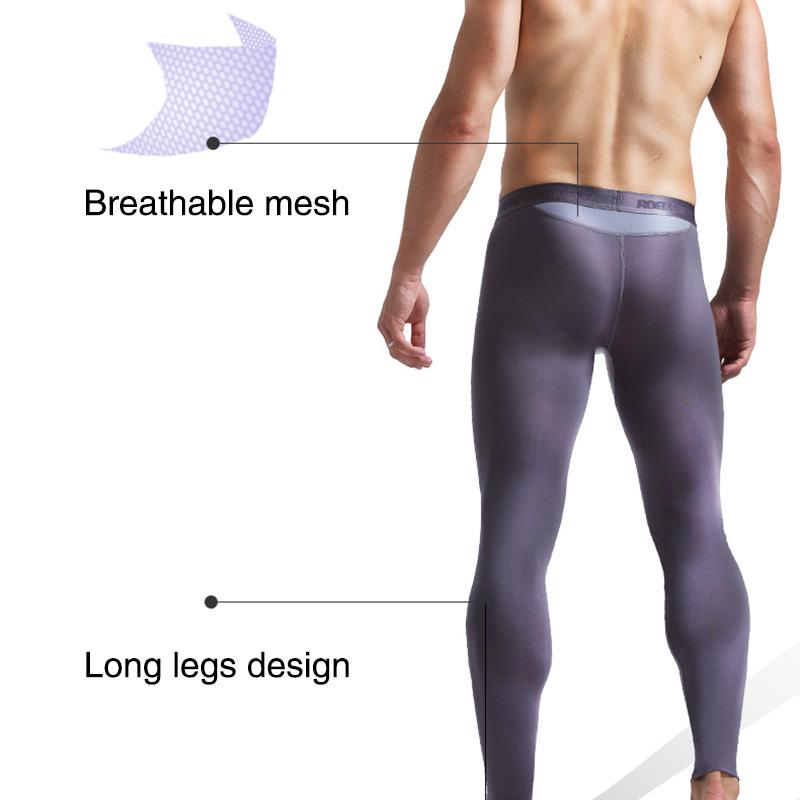 Mens Underpants Comfortable Breathable Mesh Thin Long Johns Fashion Mid Waist Underwear For Man