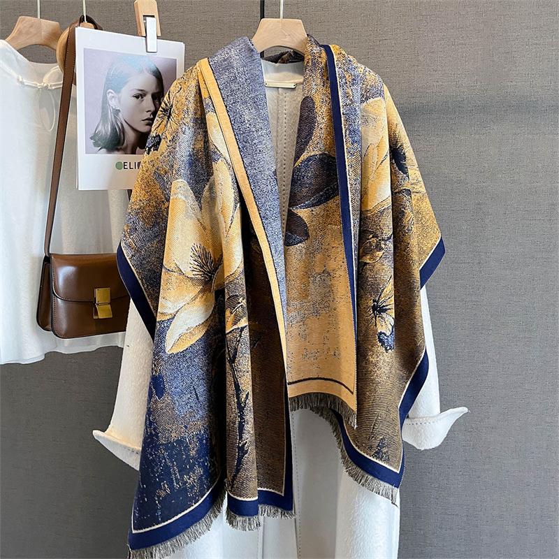 New Winter Shawl Scarves Wrap Design Cashmere Scarf Women Warm Fashion Pashmina Femal Poncho Neckerchief Echarpe Bandana