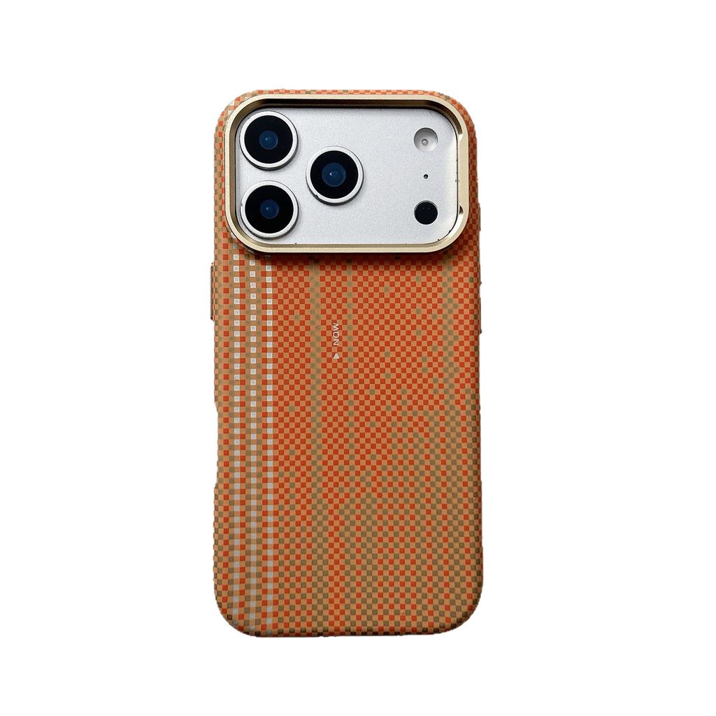 Kevlar Magnetic Phone Case for iPhone 17 Pro Max, Carbon Fiber Texture, Shockproof Protective Cover, Black