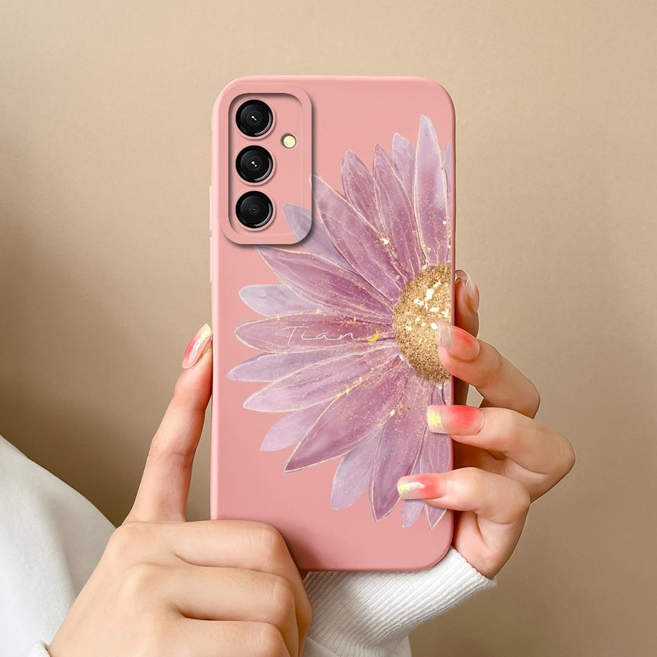 Cover Case For Samsung Galaxy S24 FE A16 A06 M35 S 24fe Shell Luxury Fashion Leopard Print Butterfly Matte Silicone Screen Protector Bumper Phone Bags