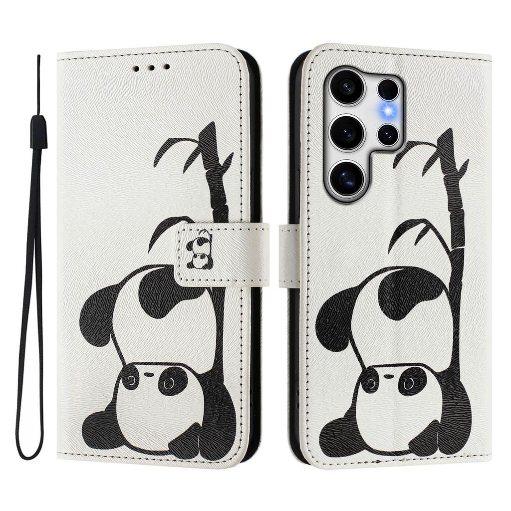 Cute Panda Luxury Painted Leather Case Wallet PU Leather Book Style Cover for Samsung Galaxy S21 S22 S23 S24,Note10 Note20,A13 A15 A16 A06 A54...