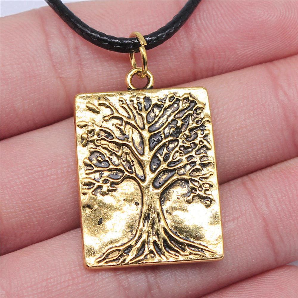 Ожерелье из кожи «Дерево жизни» 45 см, мужское украшение, свадебная годовщина, эстетические аксессуары
