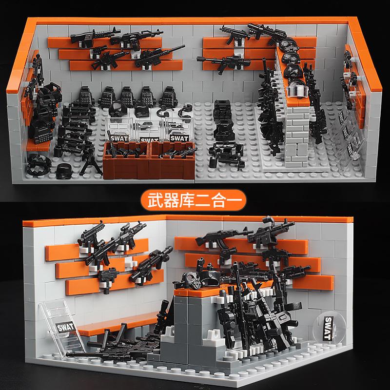 Конструктор для самостоятельной сборки модель из строительных блоков MOC сцена оружейная военная база подарок на день рождения ребенка Детские развивающие игрушки